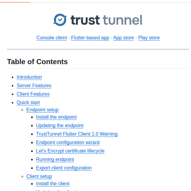 Trusttunnel Trusttunnel screenshot