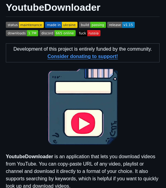 Tyrrrz Youtubedownloader screenshot