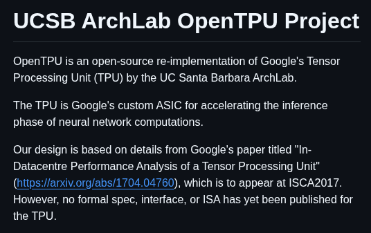 Ucsbarchlab Opentpu screenshot