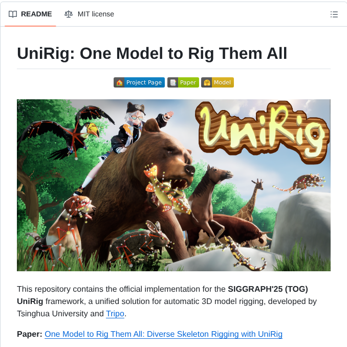 Vast Ai Research Unirig screenshot