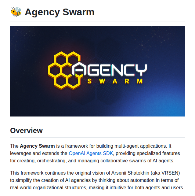 Vrsen Agency Swarm screenshot