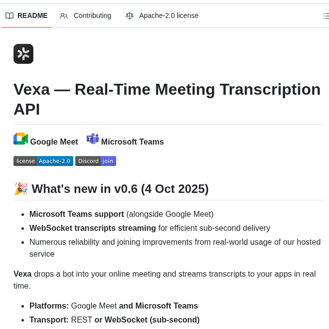 Vexa Ai Vexa screenshot