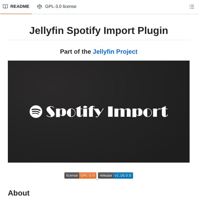 Viperinius Jellyfin Plugin Spotify Import screenshot