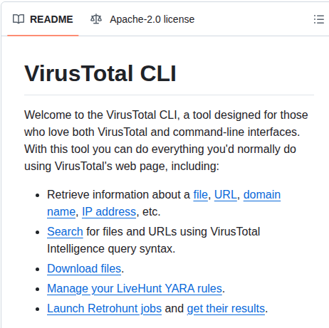 Virustotal Vt Cli screenshot