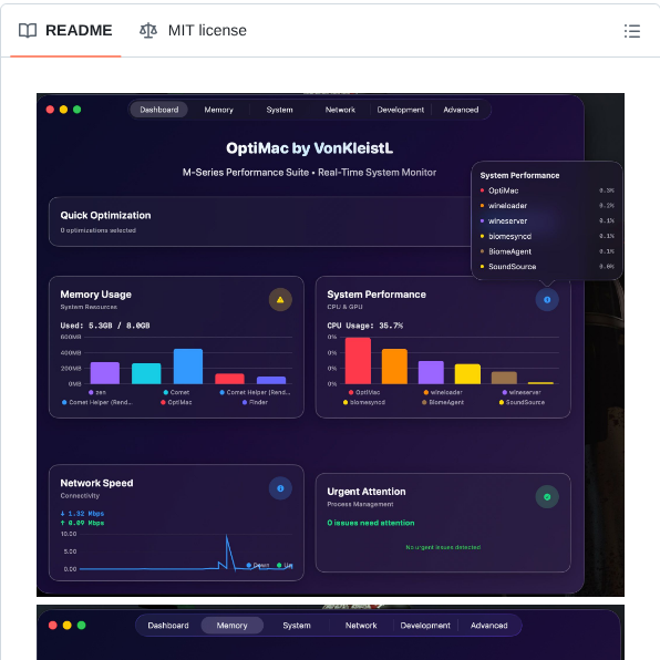 Vonkleistl Optimac screenshot