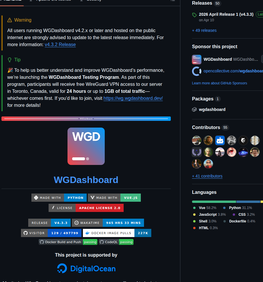 Wgdashboard Wgdashboard screenshot
