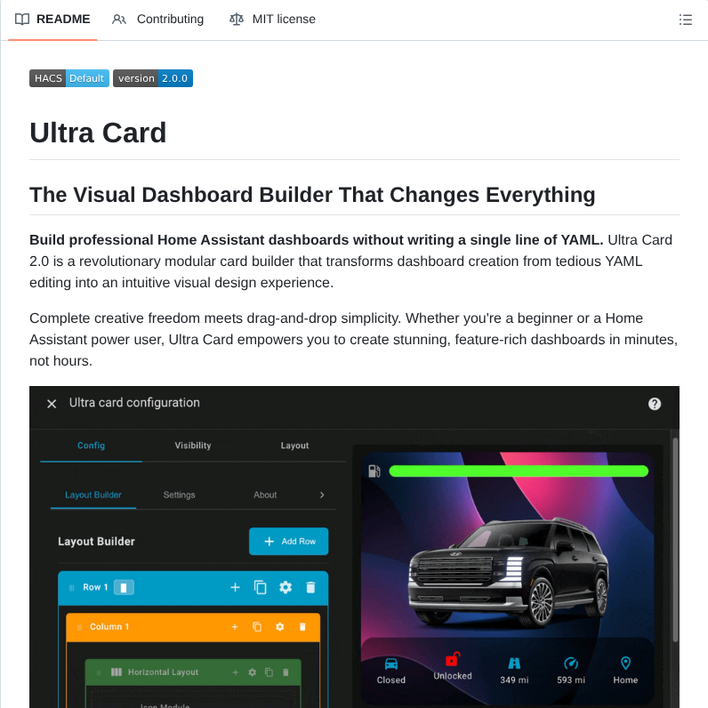 Wjddesigns Ultra Card screenshot