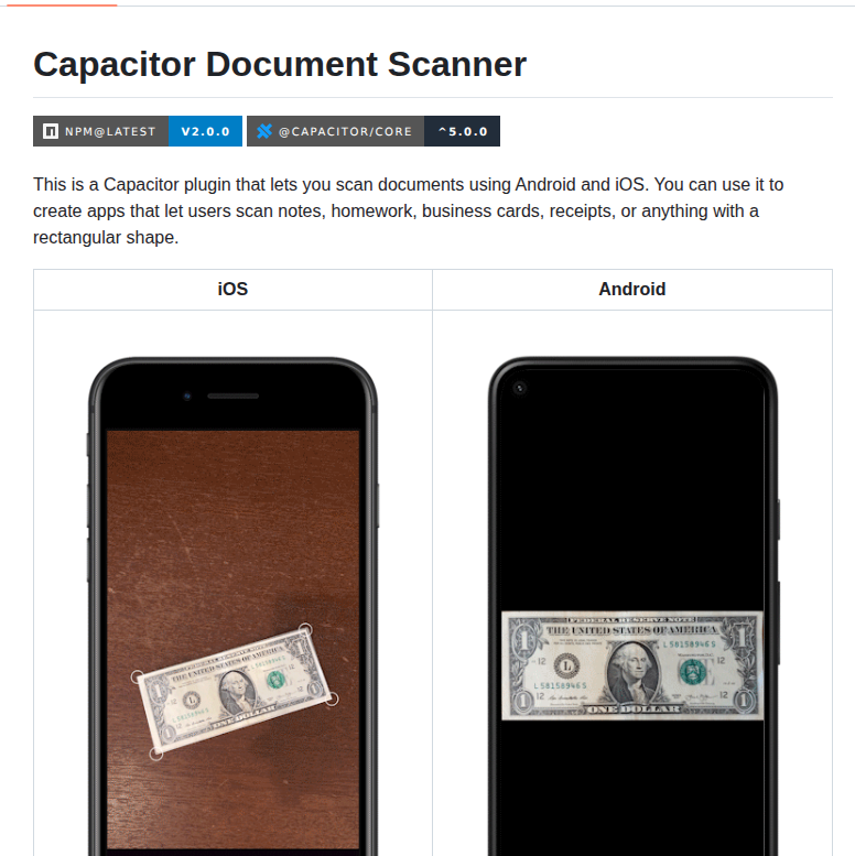 Websitebeaver Capacitor Document Scanner screenshot
