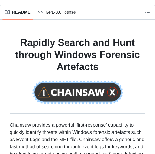 Withsecurelabs Chainsaw screenshot
