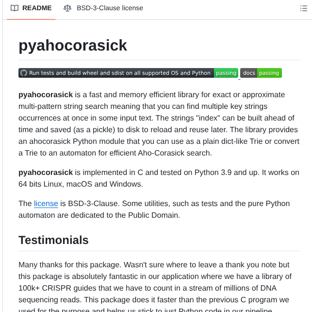 Wojciechmula Pyahocorasick screenshot