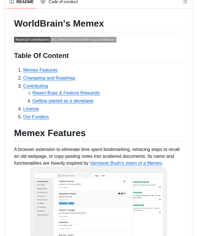 Worldbrain Memex screenshot