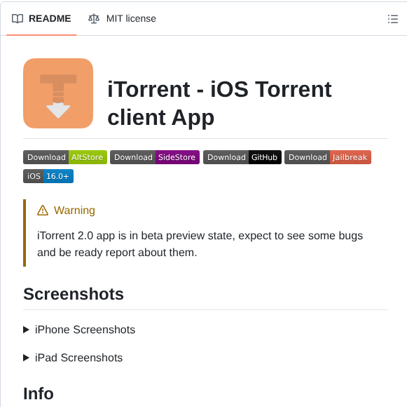 Xitrix Itorrent screenshot