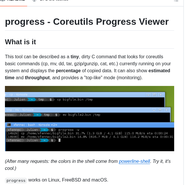 Xfennec Progress screenshot