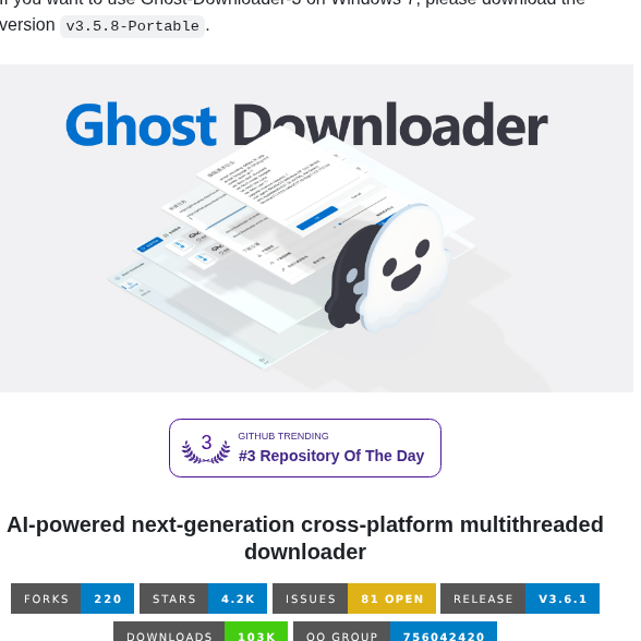 Xiaoyouchr Ghost Downloader 3 screenshot