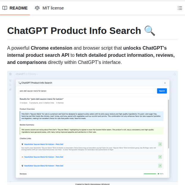 Xyborg Chatgpt Product Info screenshot