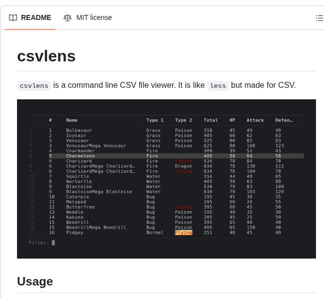Ys L Csvlens screenshot