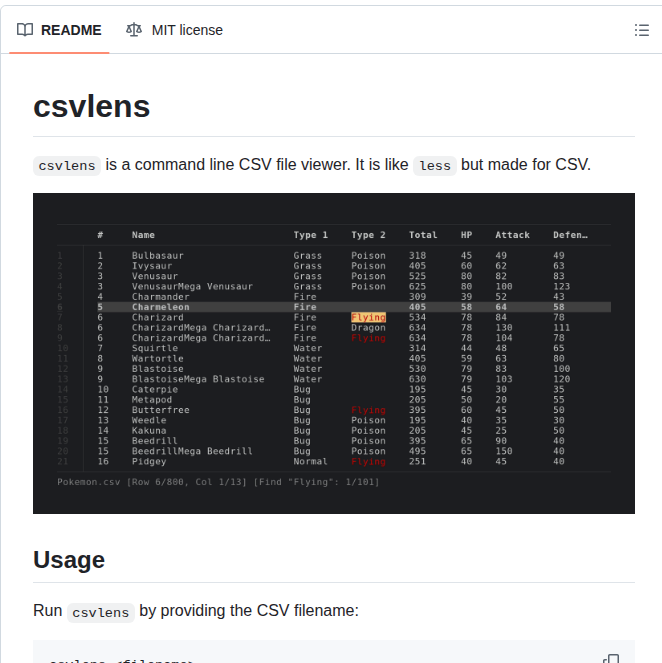Ys L Csvlens screenshot