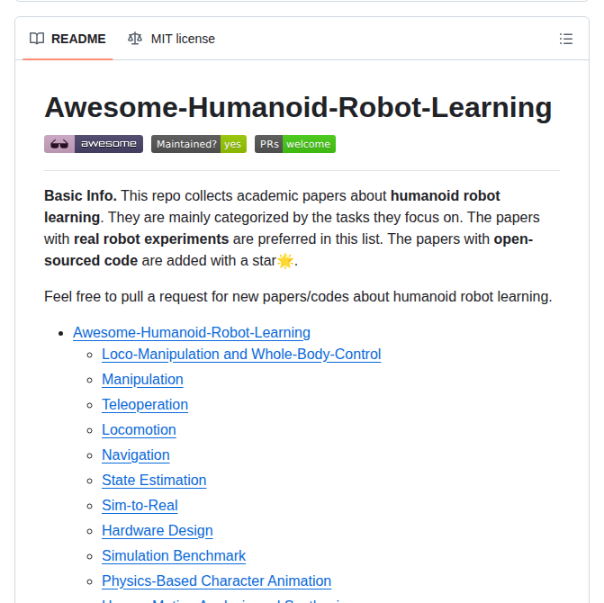 Yanjieze Awesome Humanoid Robot Learning screenshot