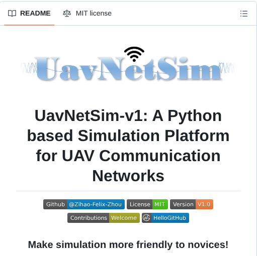 Zihao Felix Zhou Uavnetsim V1 screenshot