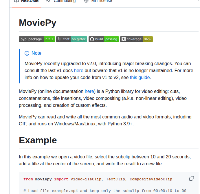 Zulko Moviepy screenshot