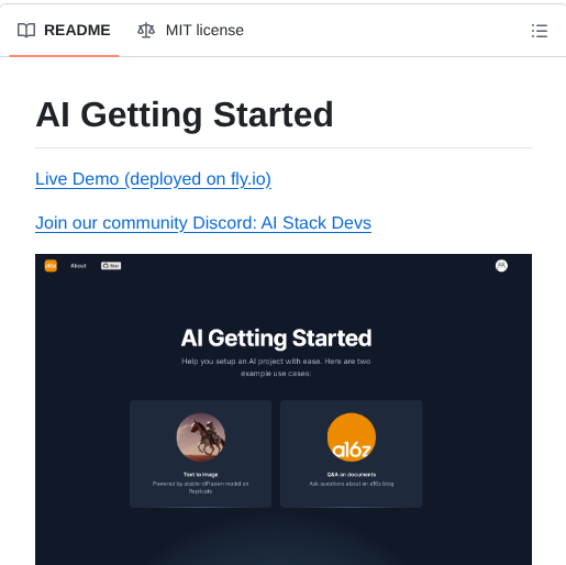 A16z Infra Ai Getting Started screenshot