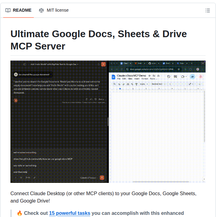 A Bonus Google Docs Mcp screenshot