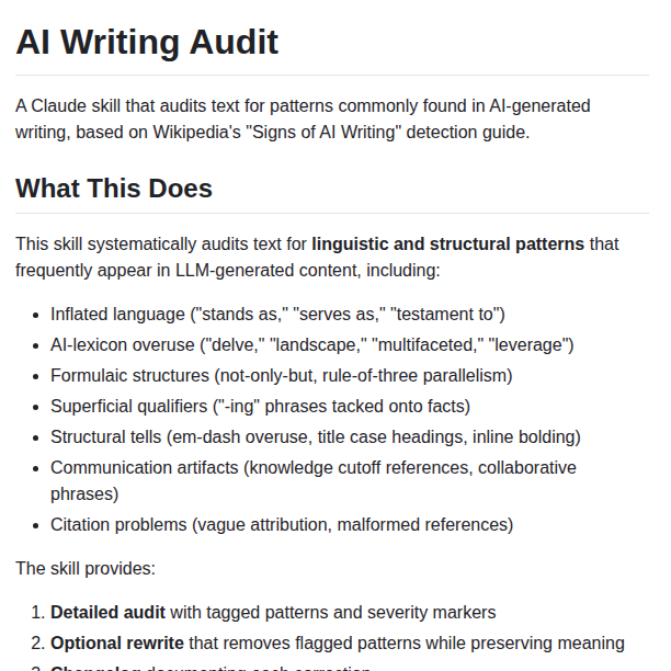 A Makelky Ai Writing Audit screenshot