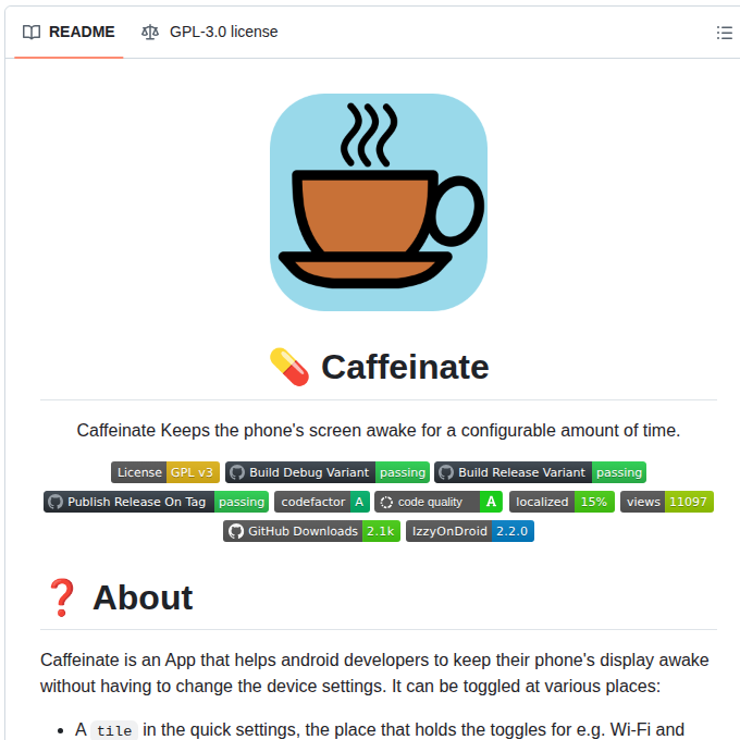 Abdalmoniem Caffeinate screenshot
