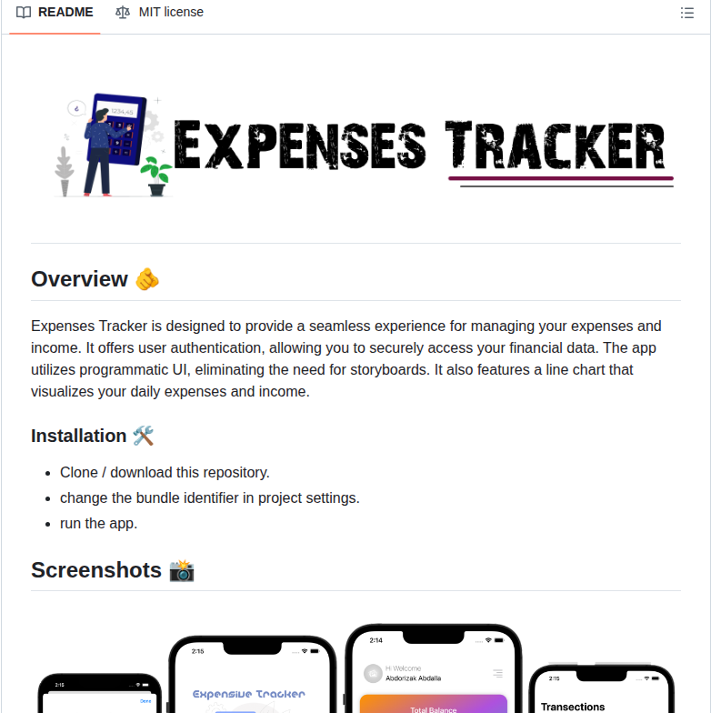 Abdorizak Expense Tracker App screenshot