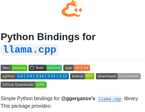 Abetlen Llama Cpp Python screenshot