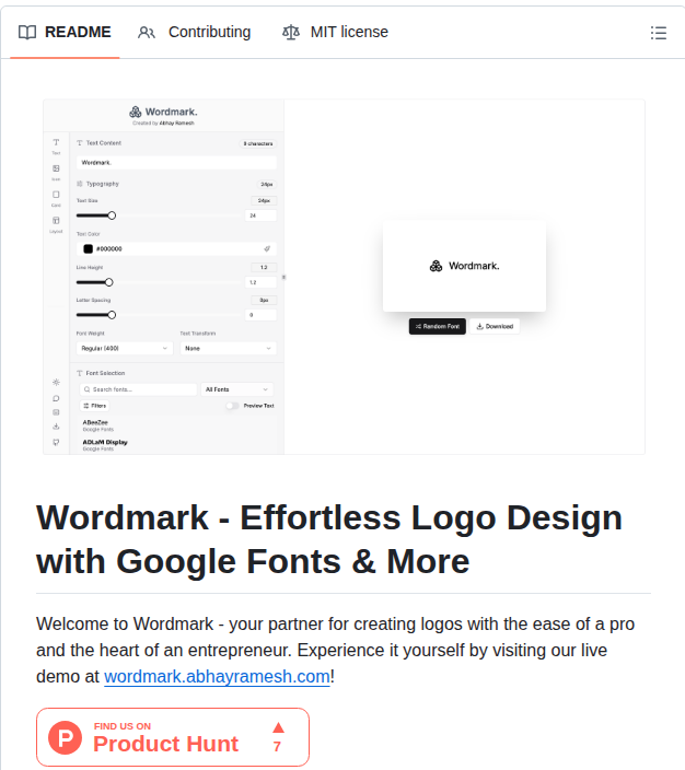 Abhay Ramesh Wordmark screenshot