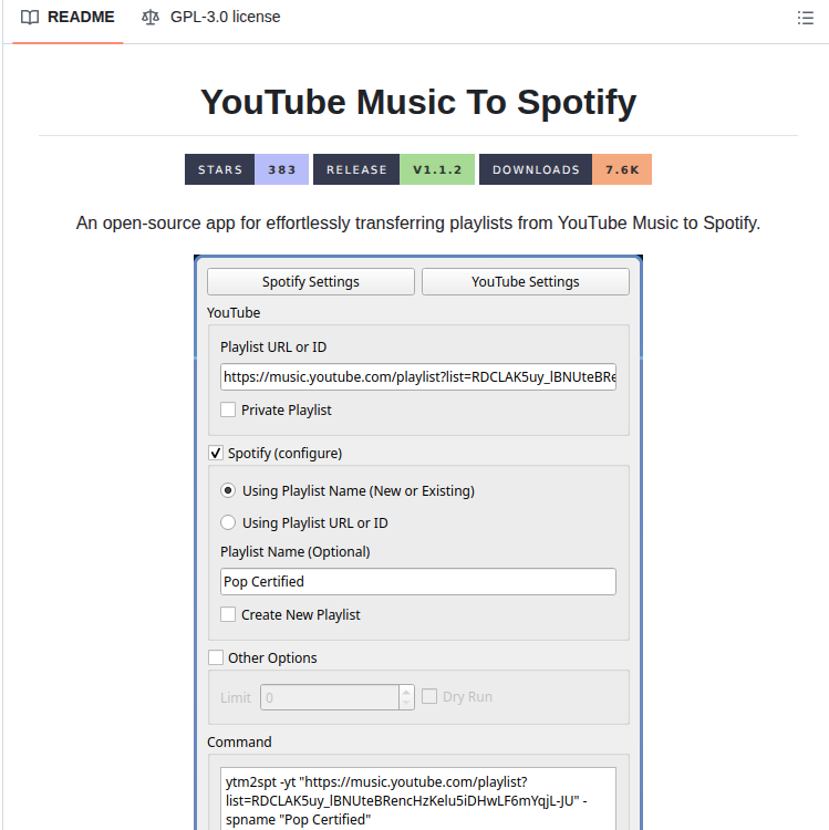Abhishekmj303 Ytm2spt screenshot