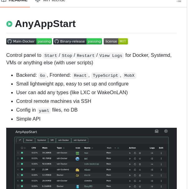 Aceberg Anyappstart screenshot