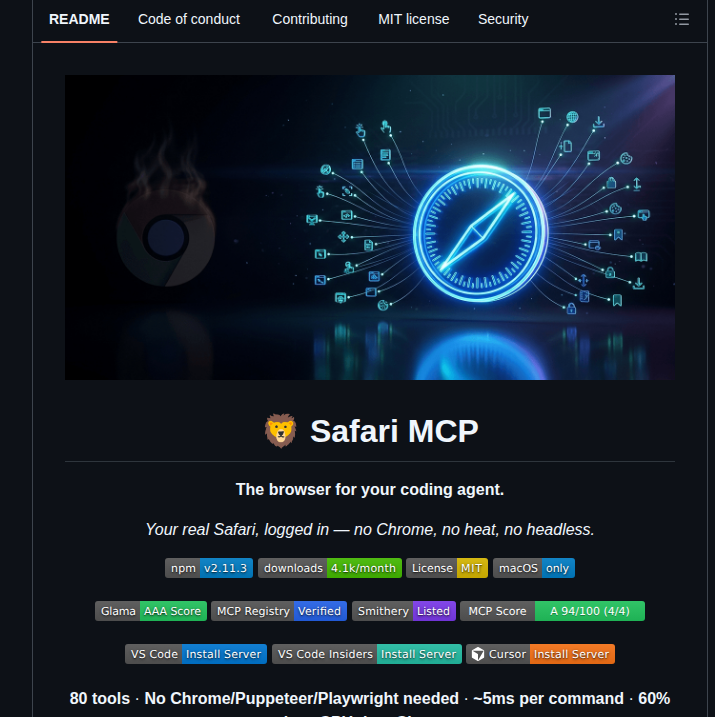 Achiya Automation Safari Mcp screenshot