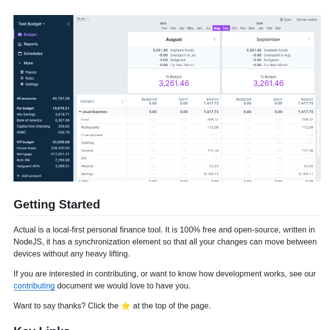Actualbudget Actual screenshot
