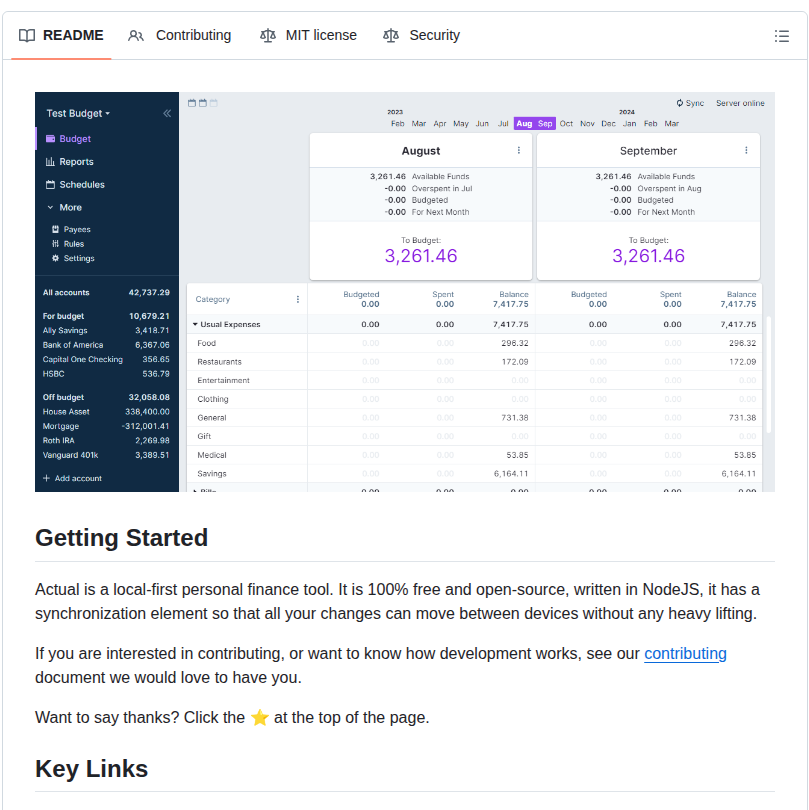 Actualbudget Actual screenshot