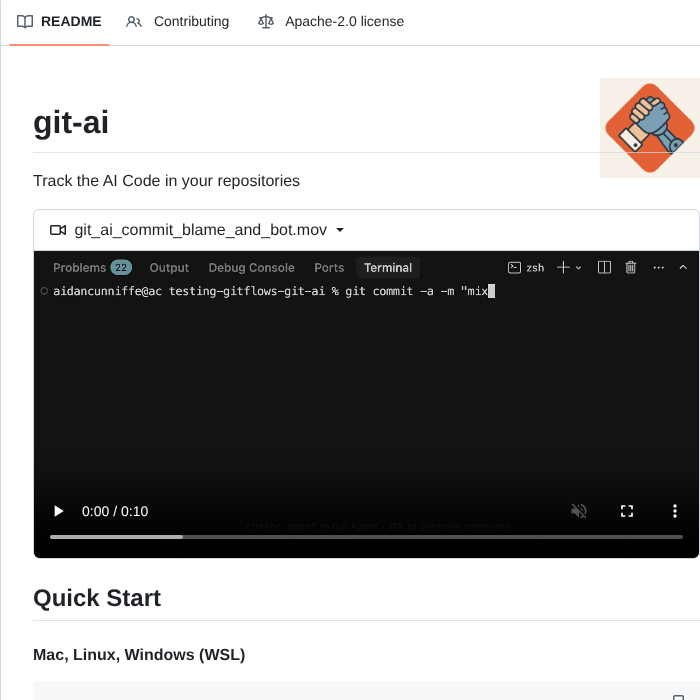 Acunniffe Git Ai screenshot