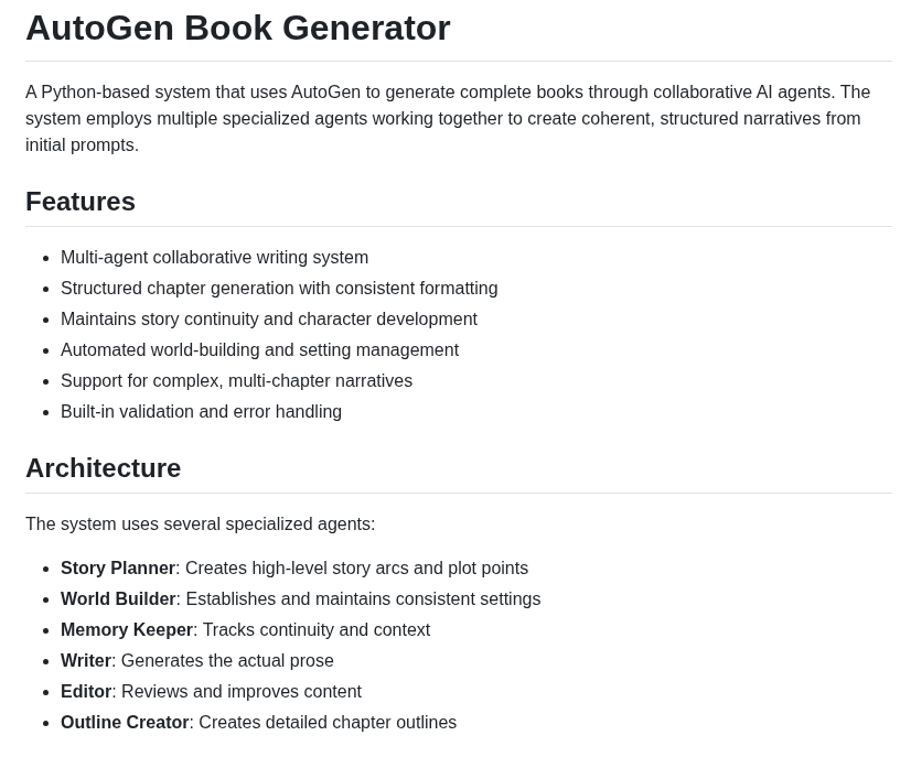 Adamwlarson Ai Book Writer screenshot