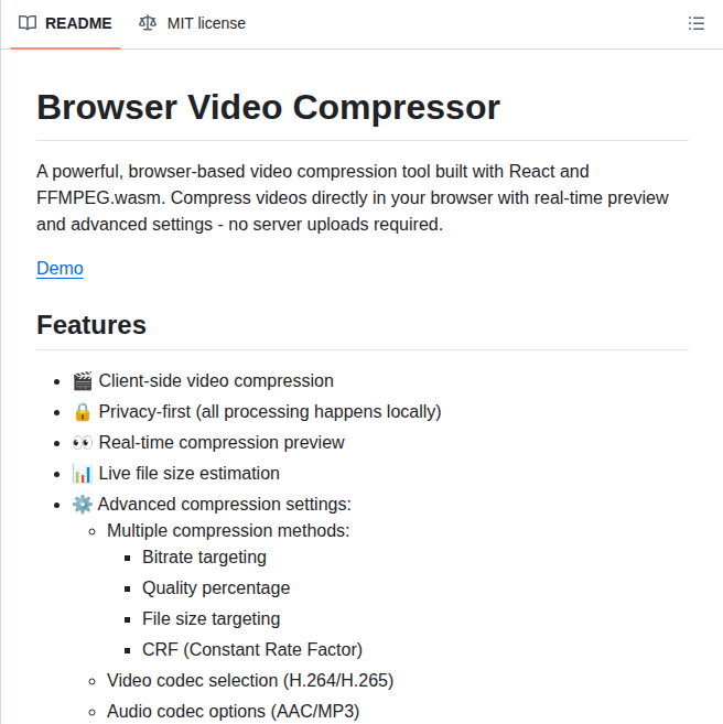 Addyosmani Video Compress screenshot