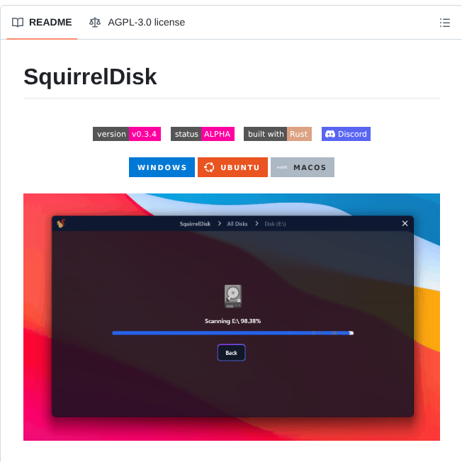 Adileo Squirreldisk screenshot