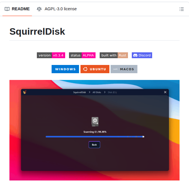 Adileo Squirreldisk screenshot