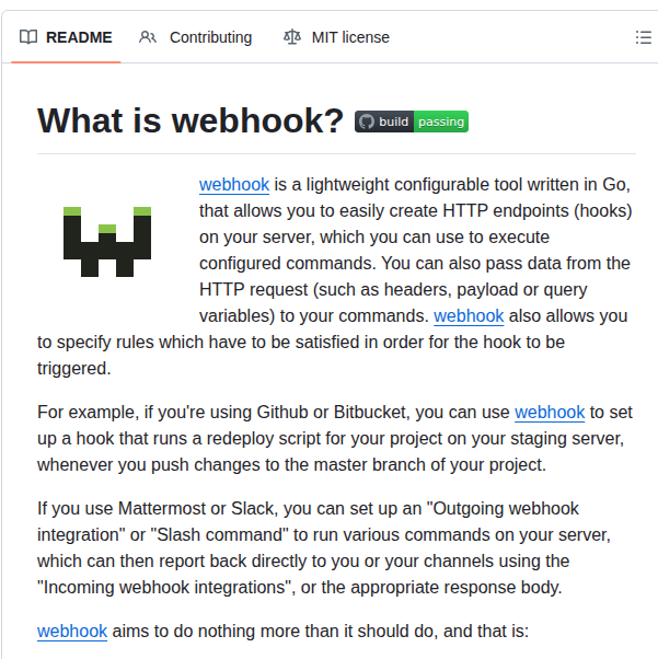 Adnanh Webhook screenshot