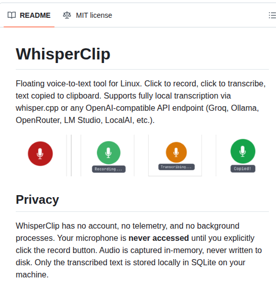 Adolfousier Whisperclip screenshot