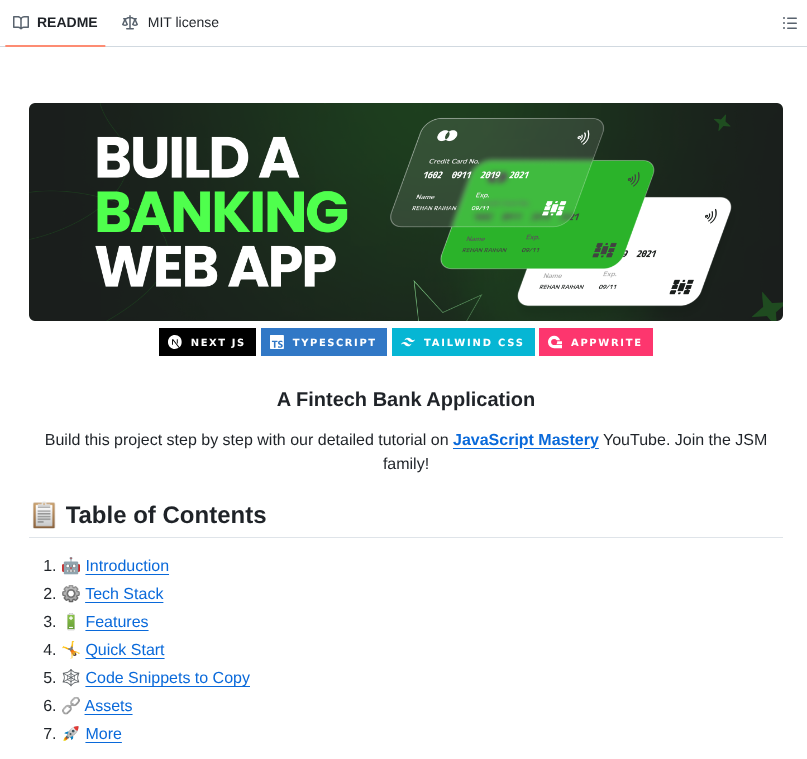 Adrianhajdin Banking screenshot