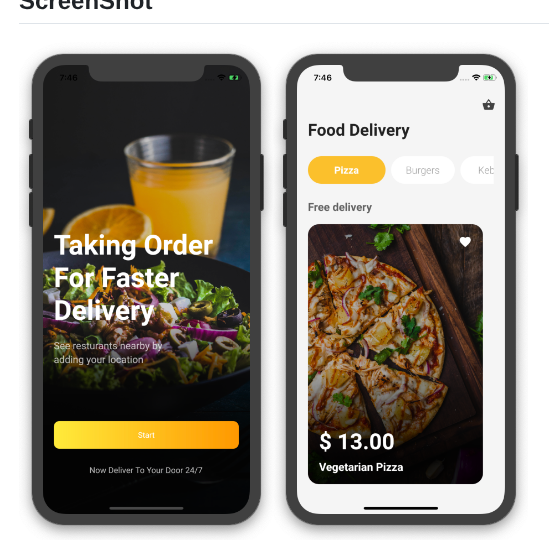 Afgprogrammer Flutter Food Delivery App Ui screenshot