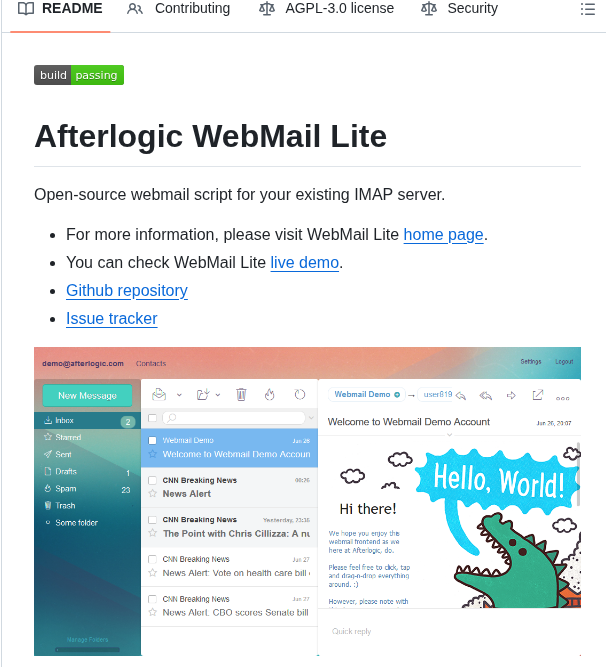 Afterlogic Webmail Lite 8 screenshot