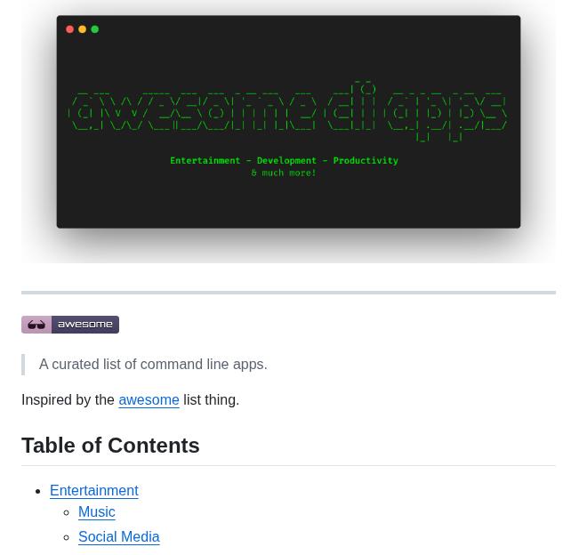 Agarrharr Awesome Cli Apps screenshot