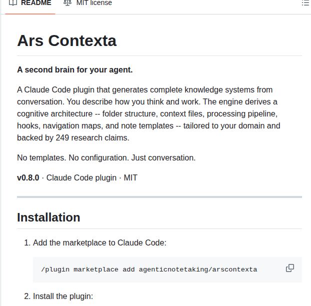 Agenticnotetaking Arscontexta screenshot