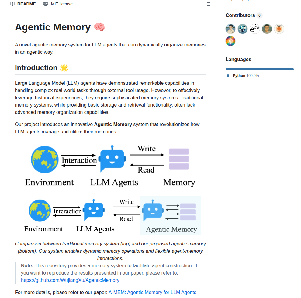 Agiresearch A Mem screenshot