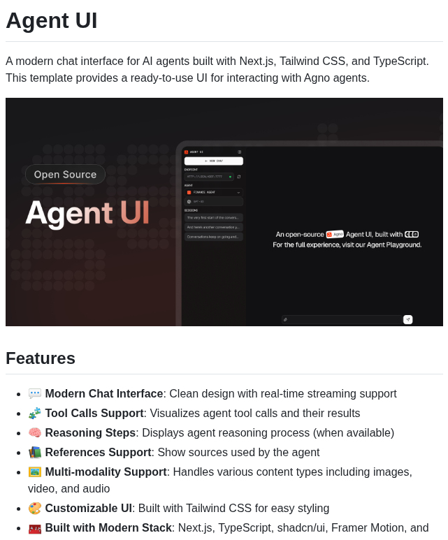 Agno Agi Agent Ui screenshot